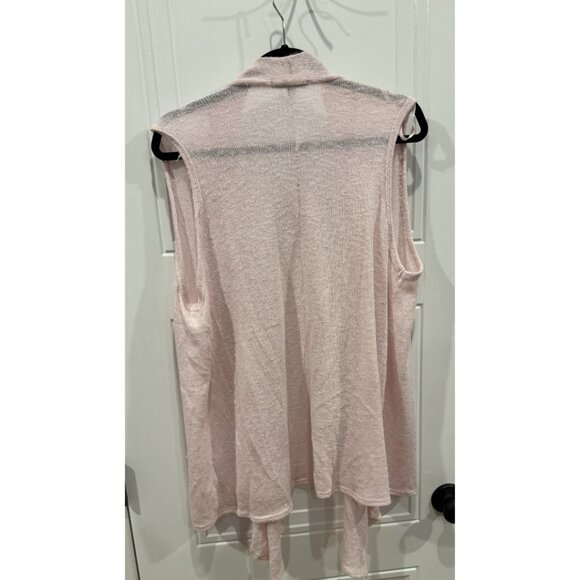 Green Envelope 1xl Light Pink Sleeveless Open Front Cardigan EUC - Picture 2 of 4